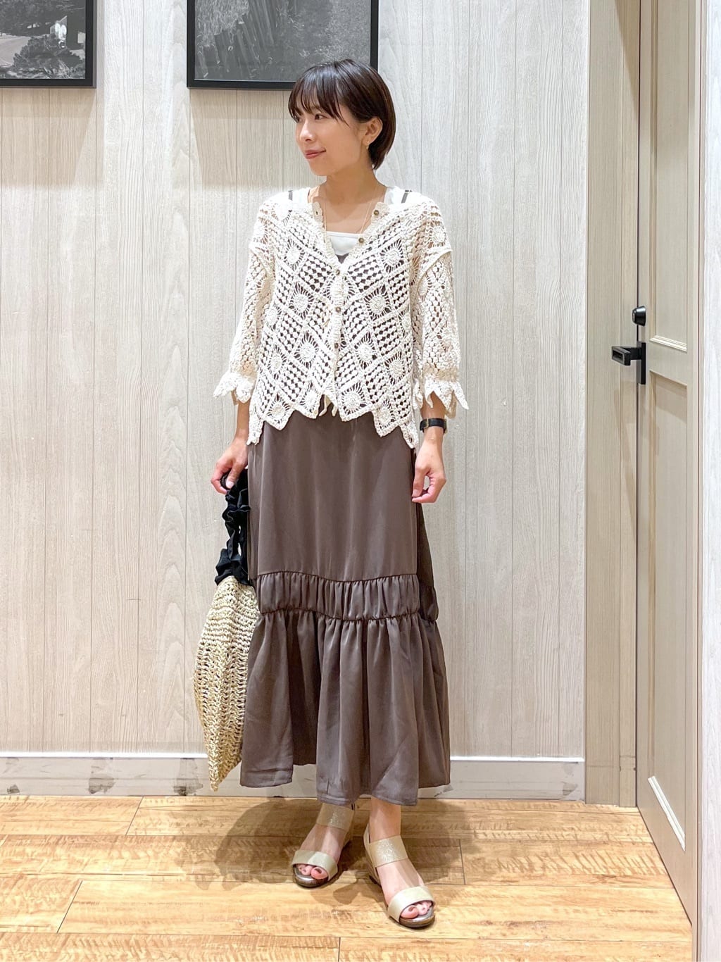 shirayuuuさんの「SHOO･LA･RUE｜【2WAY】大人のほんのり甘いスタイルに クロシェレースカーディガン」を使ったコーディネート