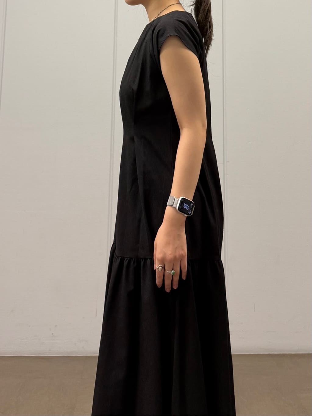 mizukiさんの「INDIVI｜【1枚でコーデ完成！】タックワンピース」を使ったコーディネート