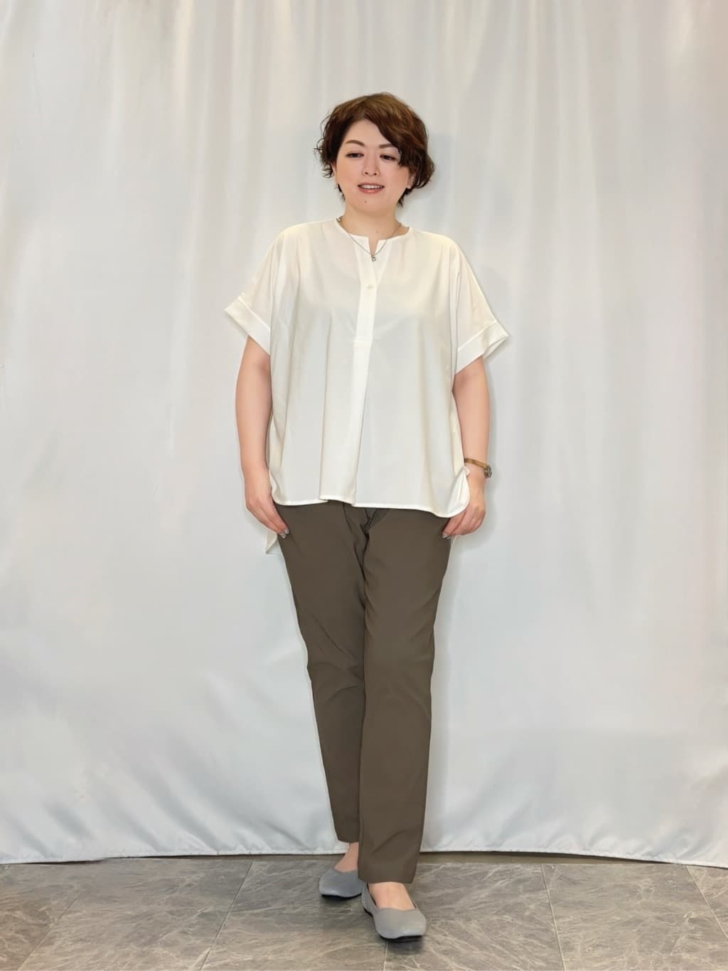 たみさんの「SHOO･LA･RUE｜【UV/さらさらタッチ】女性らしさ漂う 5分袖ボレロカーディガン」を使ったコーディネート