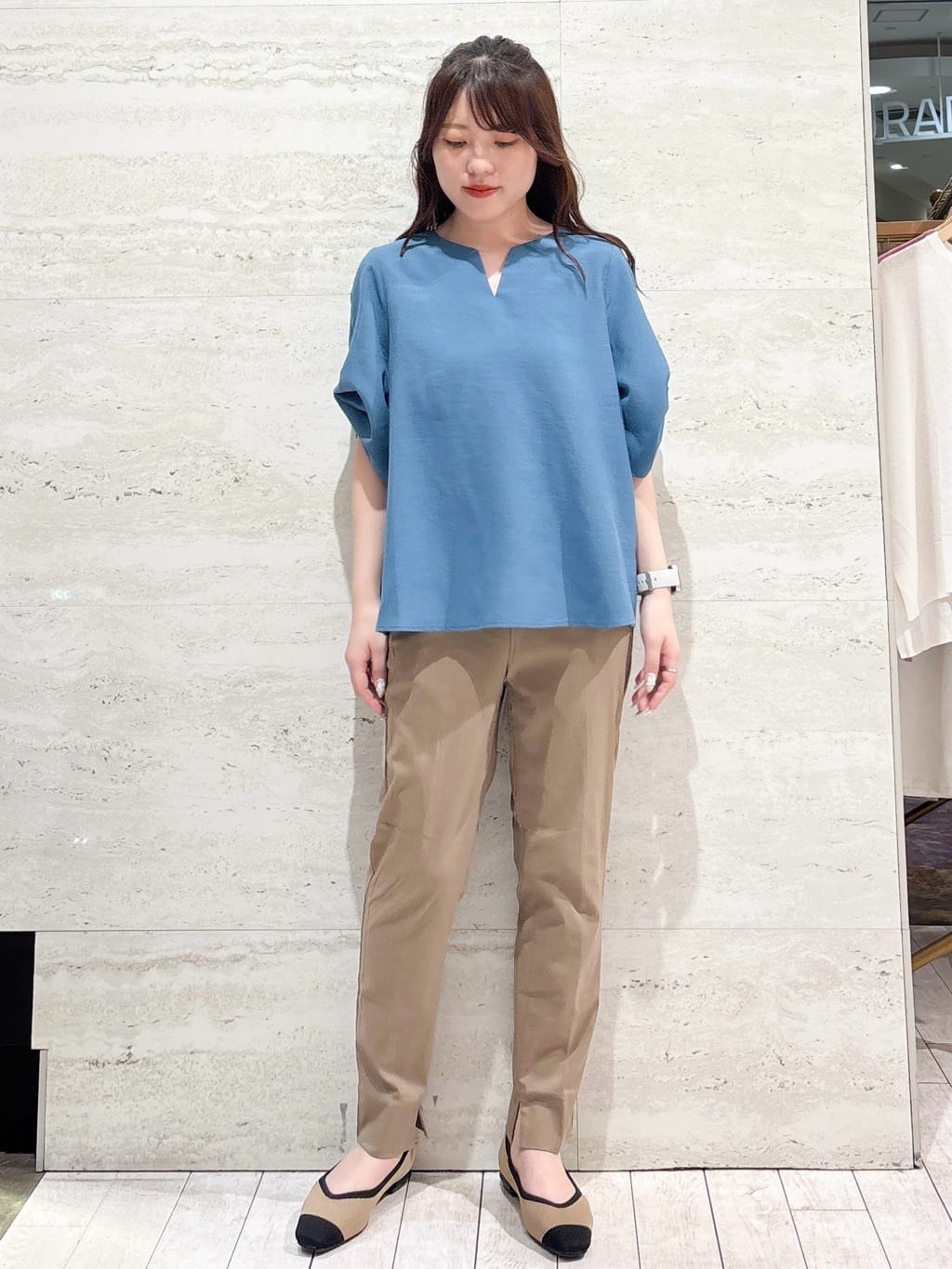 かほさんの「OPAQUE.CLIP｜【抗菌防臭加工】ニットフラットパンプス」を使ったコーディネート