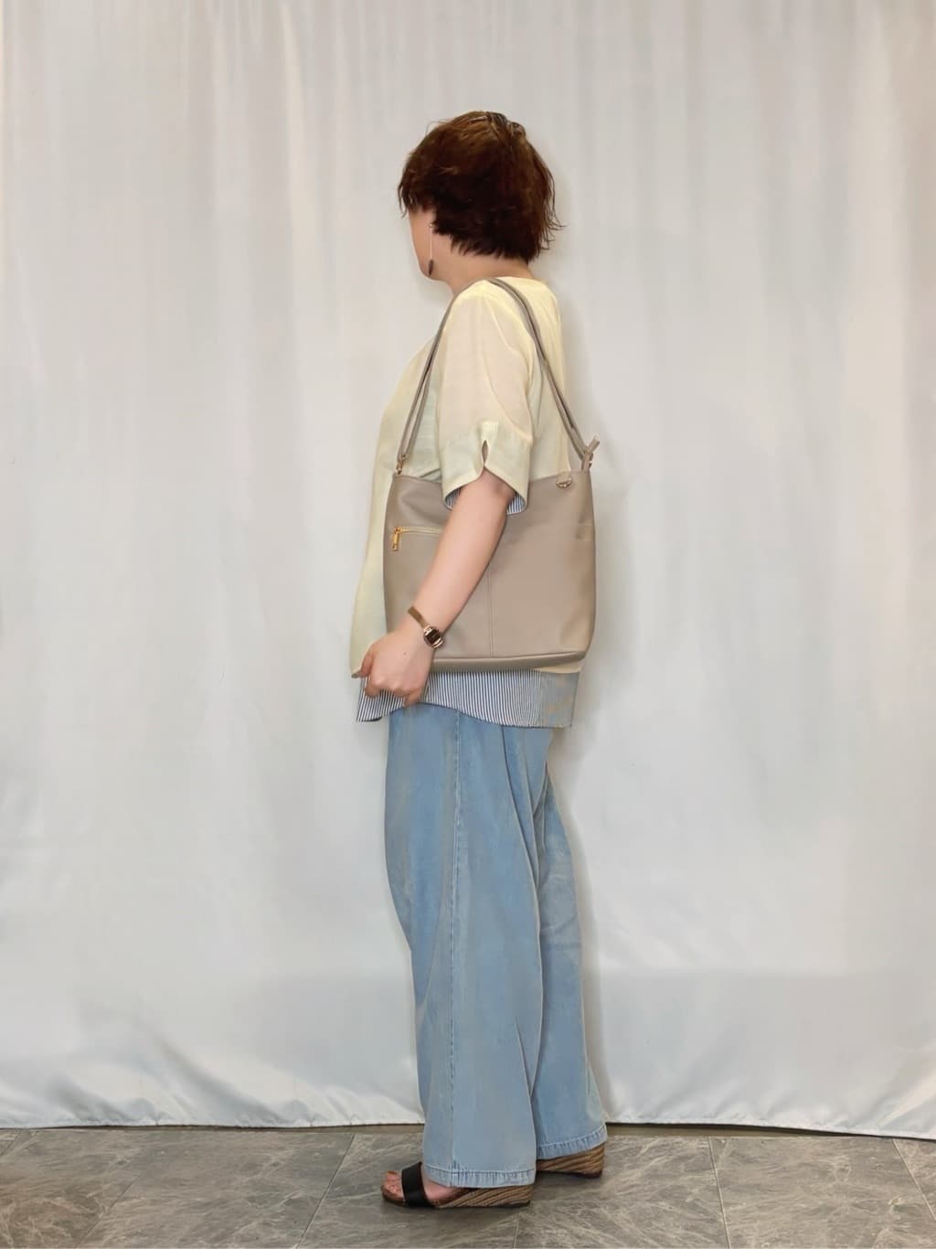 たみさんの「SHOO･LA･RUE｜暑い夏も軽やかに デニムイージーワイドパンツ」を使ったコーディネート