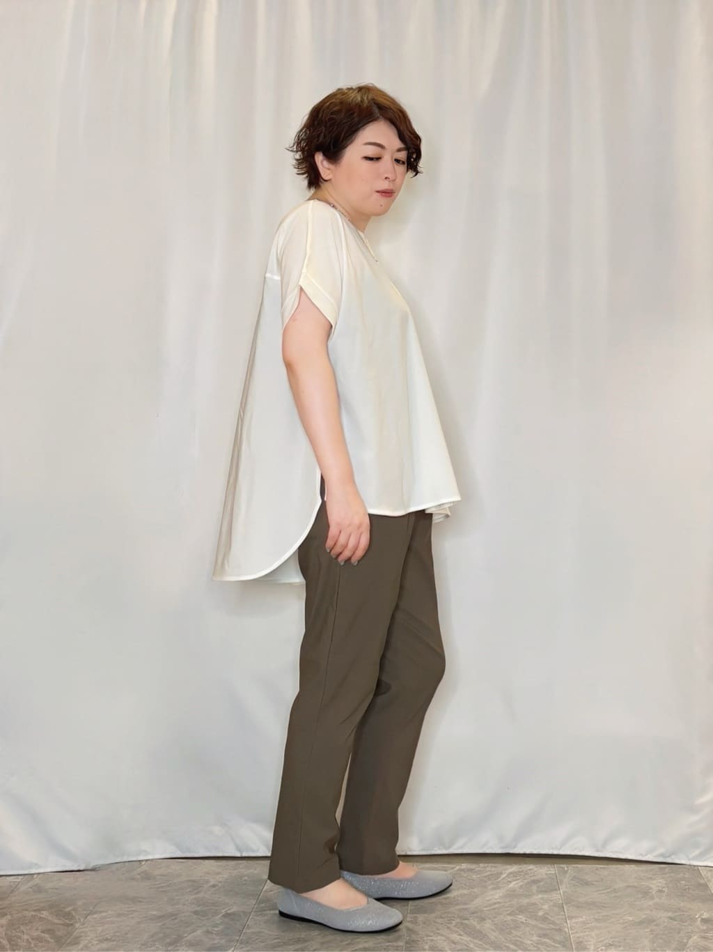 たみさんの「SHOO･LA･RUE｜【UV/さらさらタッチ】女性らしさ漂う 5分袖ボレロカーディガン」を使ったコーディネート