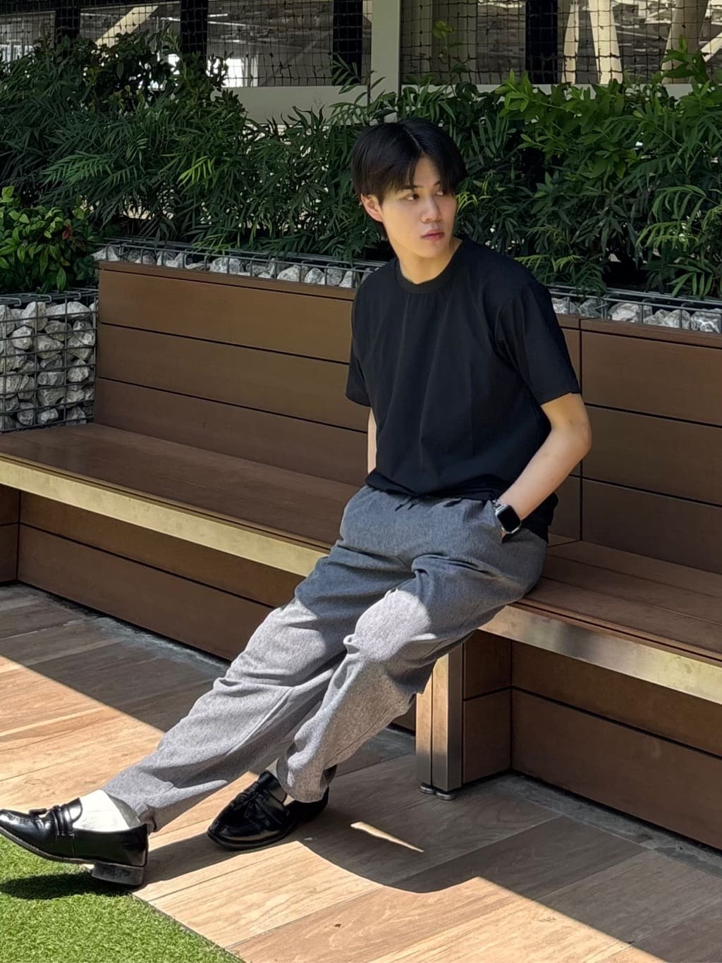 うらしーさんの「THE SHOP TK｜パーフェクテックリンクス半袖Tシャツ 【接触冷感／吸水速乾／UVカット／洗濯機OK】」を使ったコーディネート