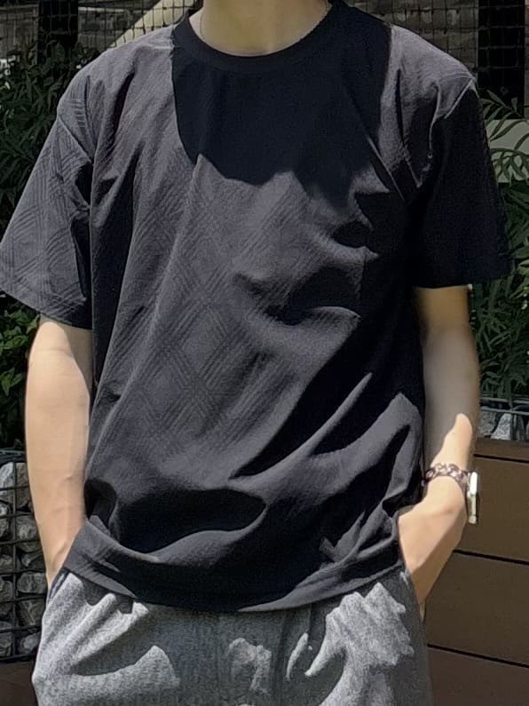 うらしーさんの「THE SHOP TK｜パーフェクテックリンクス半袖Tシャツ 【接触冷感／吸水速乾／UVカット／洗濯機OK】」を使ったコーディネート