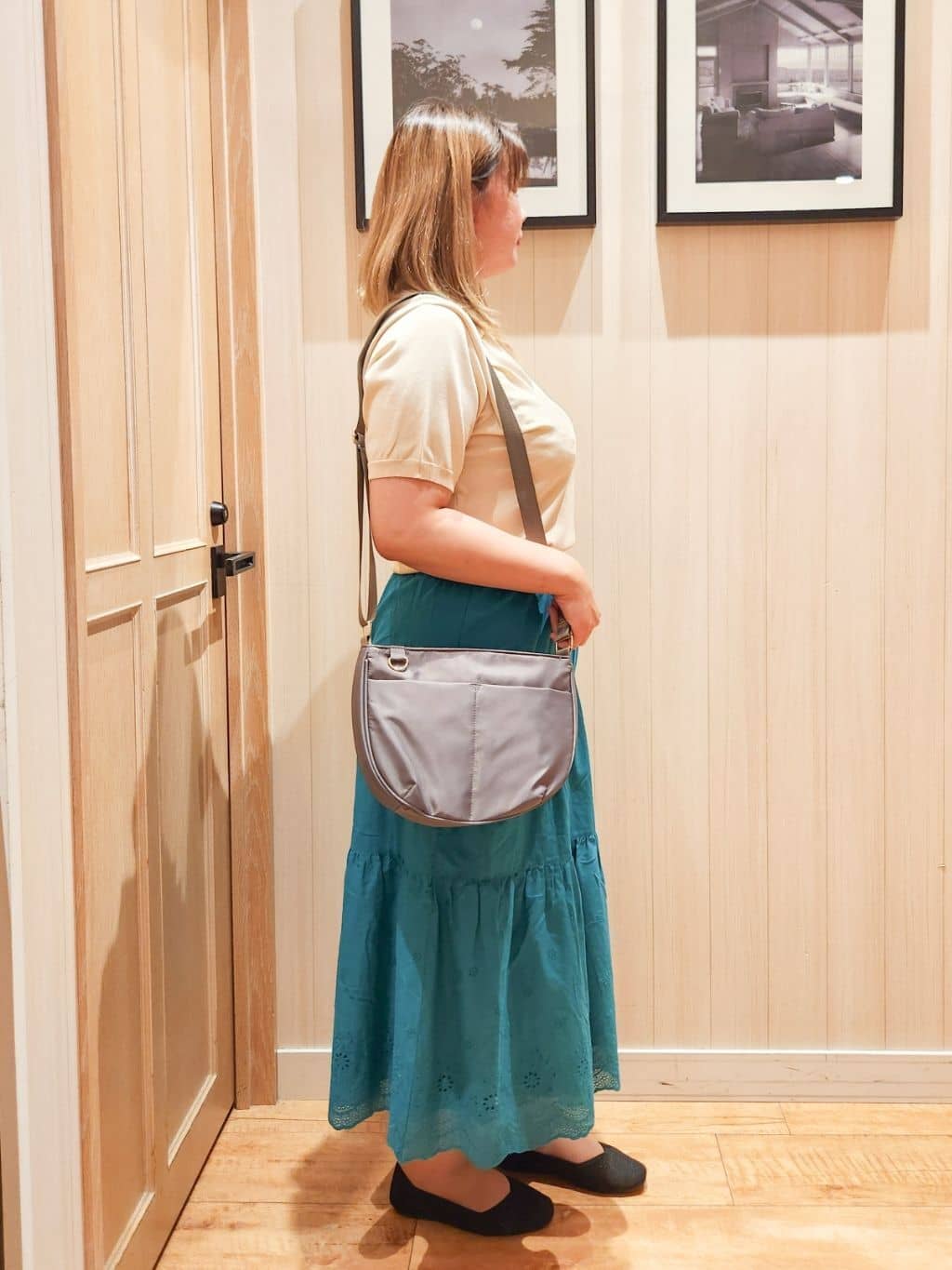 れーやんさんの「SHOO･LA･RUE｜【S-LL/洗える】大人の抜け感 スキッパーニット」を使ったコーディネート
