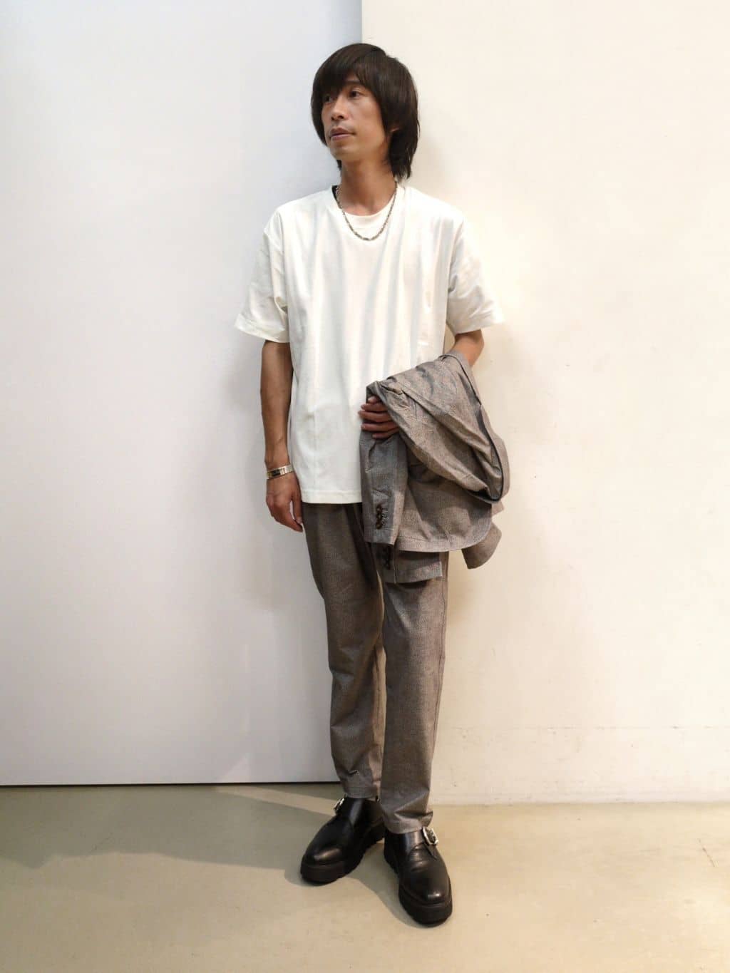 takeさんの「THE SHOP TK｜スマートムーブメッシュバーズアイジャケット【軽量/洗濯機OK/セットアップ可】」を使ったコーディネート