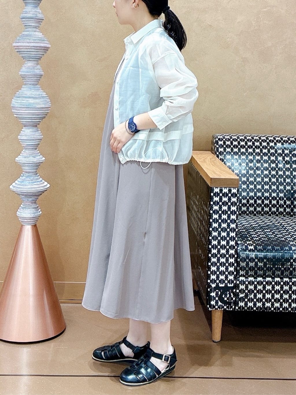hattoriさんの「INDIVI｜【UVケア】エアリージョーゼット キャミワンピース」を使ったコーディネート