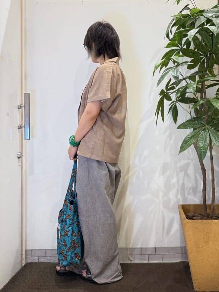 misakiさんの「SHOO･LA･RUE｜【S-LL】さらりと着たい大人のための 麻調半袖ジャケット」を使ったコーディネート