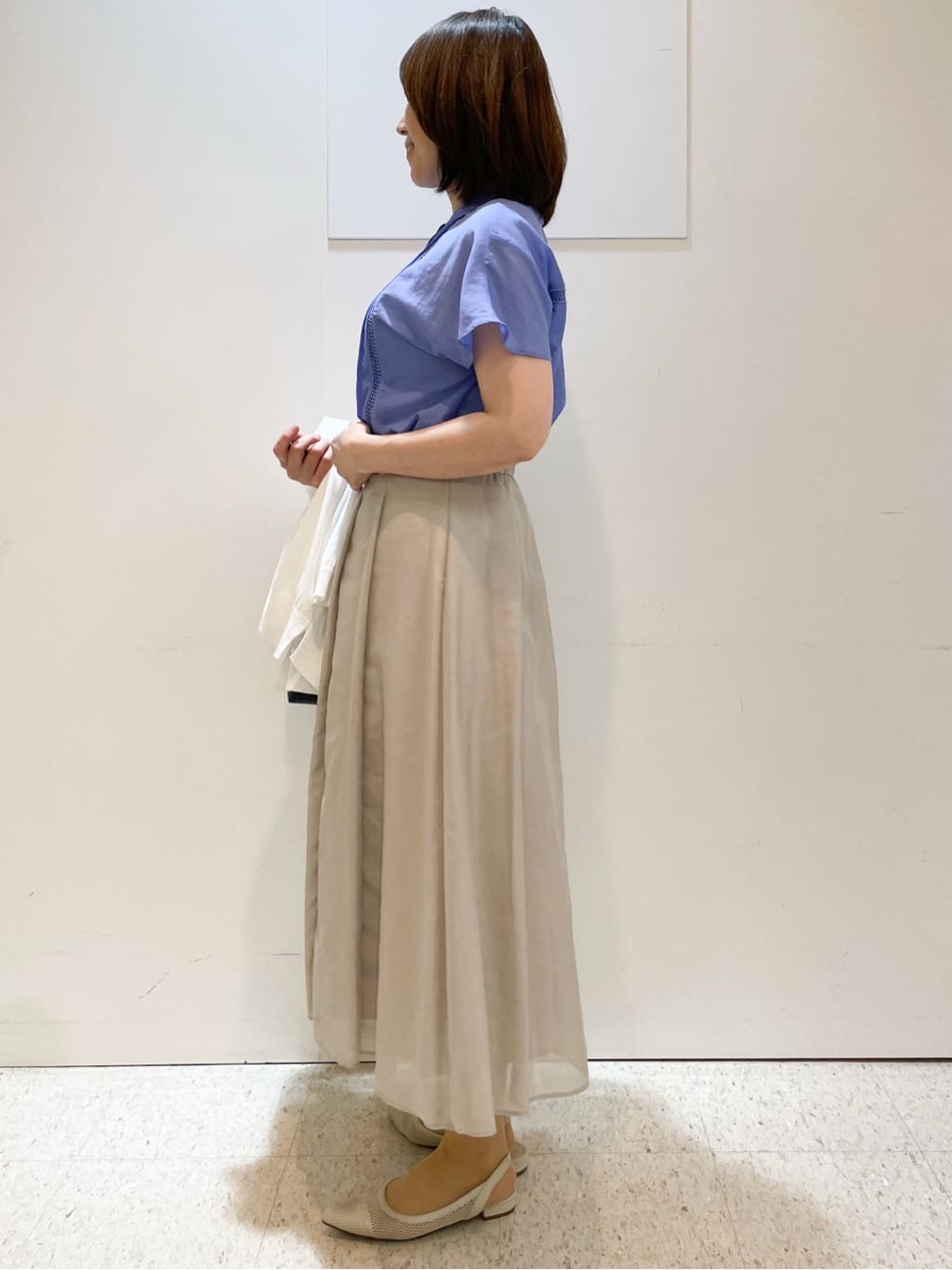 めいさんの「Reflect｜【マシンウォッシュ可／セットアップ可】シアーボックスタックプリーツスカート」を使ったコーディネート