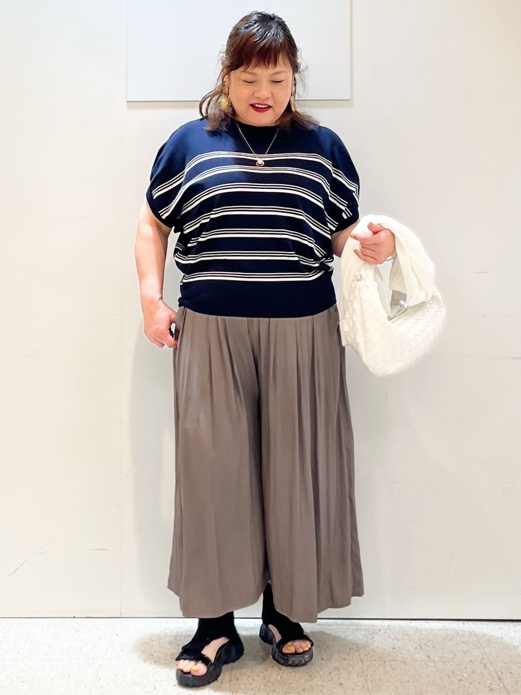 kimmyさんの「Reflect｜【ウエストゴム仕様／長く着られる◎】スカーチョパンツ」を使ったコーディネート