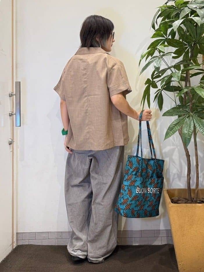misakiさんの「SHOO･LA･RUE｜【S-LL】さらりと着たい大人のための 麻調半袖ジャケット」を使ったコーディネート