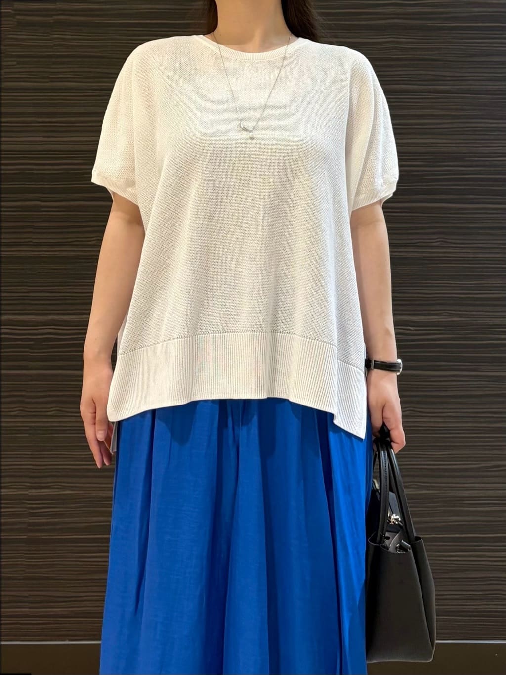 かなさんの「OPAQUE.CLIP｜《5色展開／S-LLサイズ》リラクシーメッシュニット【洗濯機洗い可】」を使ったコーディネート