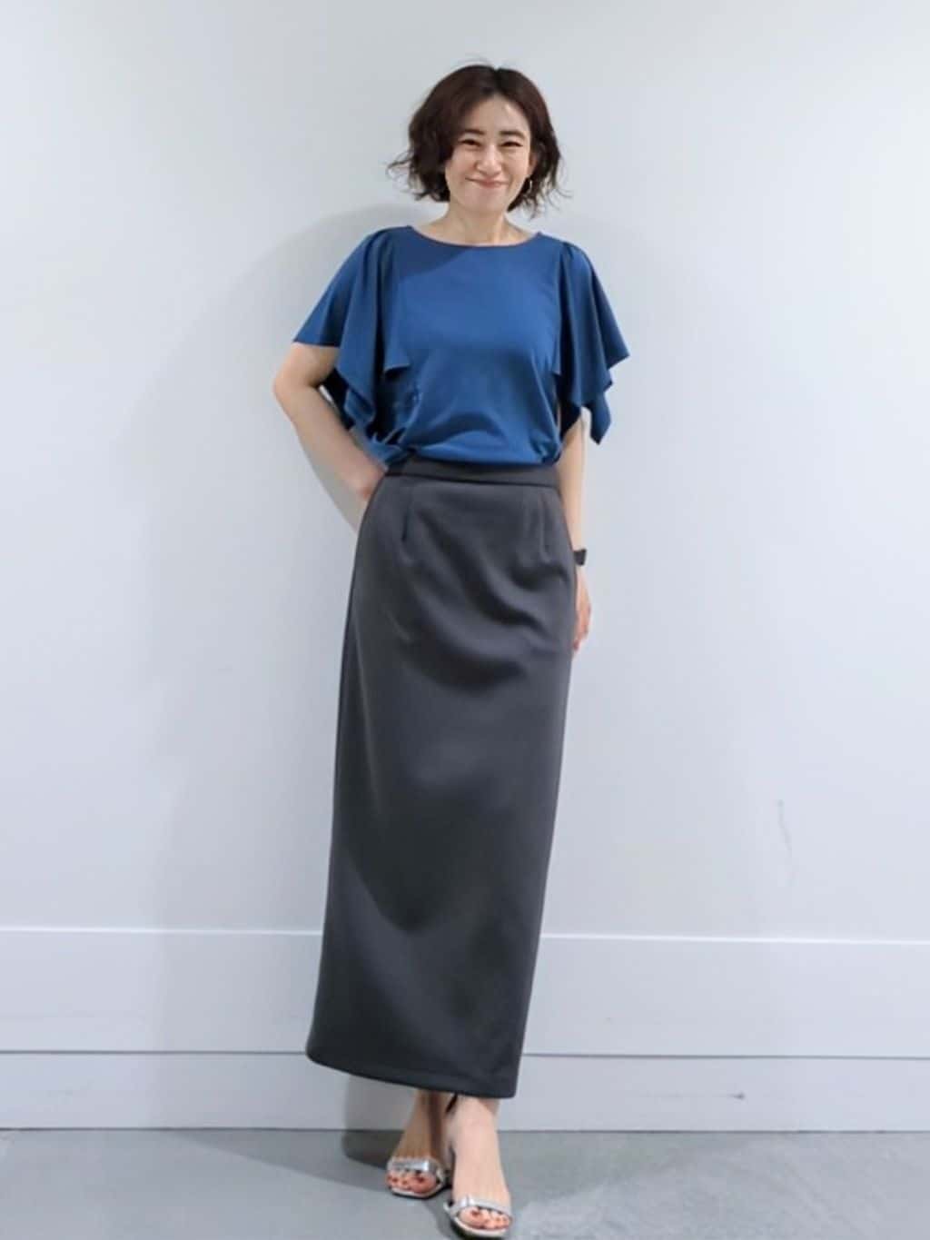 ミズタさんの「UNTITLED｜【きれいめ／接触冷感／日本製】ハンカチスリーブプルオーバー」を使ったコーディネート
