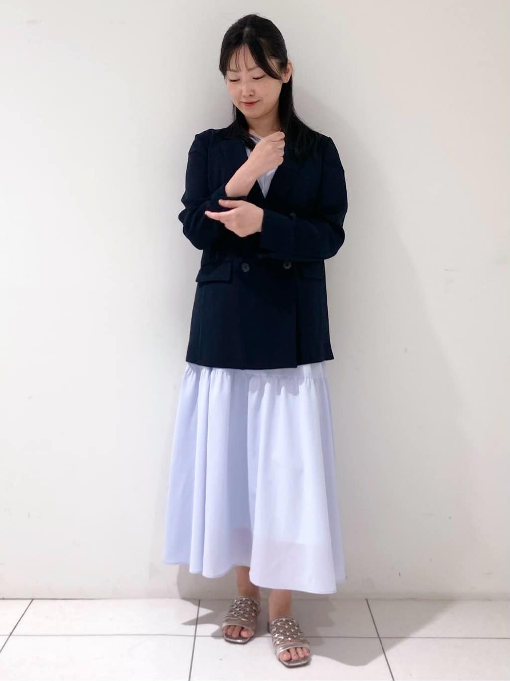 momokoさんの「INDIVI｜【着る日傘／遮熱／UVケア】ダブルジャケット」を使ったコーディネート