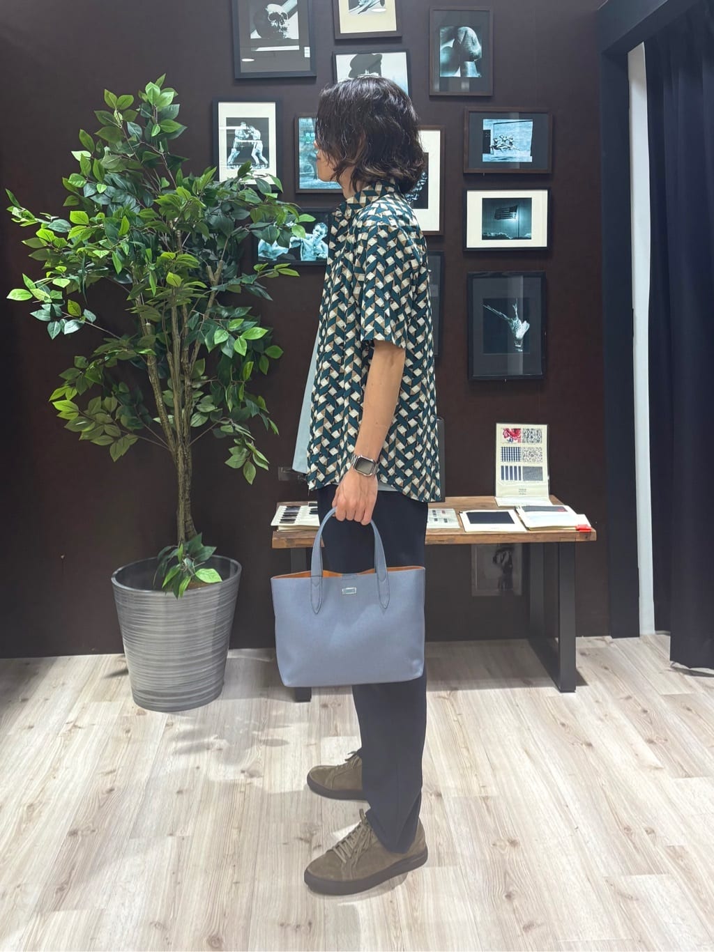Kaiさんの「TAKEO KIKUCHI｜【COOL CITY WEAR】籠目アート柄 サッカーシャツ /通気性」を使ったコーディネート