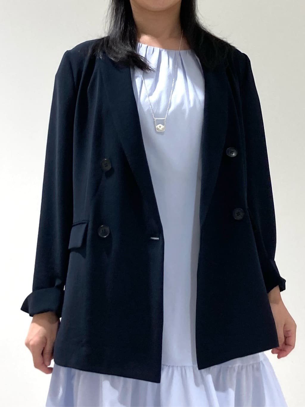 momokoさんの「INDIVI｜【着る日傘／遮熱／UVケア】ダブルジャケット」を使ったコーディネート