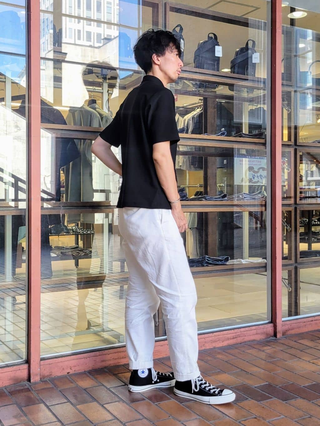 piroyaさんの「TAKEO KIKUCHI｜【COOL CITY WEAR】エアートール ポロシャツ /接触冷感・通気性」を使ったコーディネート