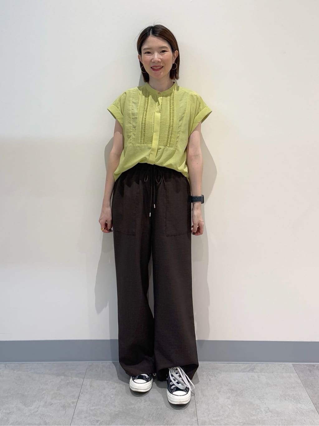 risaさんの「Dessin｜【ウエストゴム・洗える】アウトポケットワイドパンツ（XS～L）」を使ったコーディネート