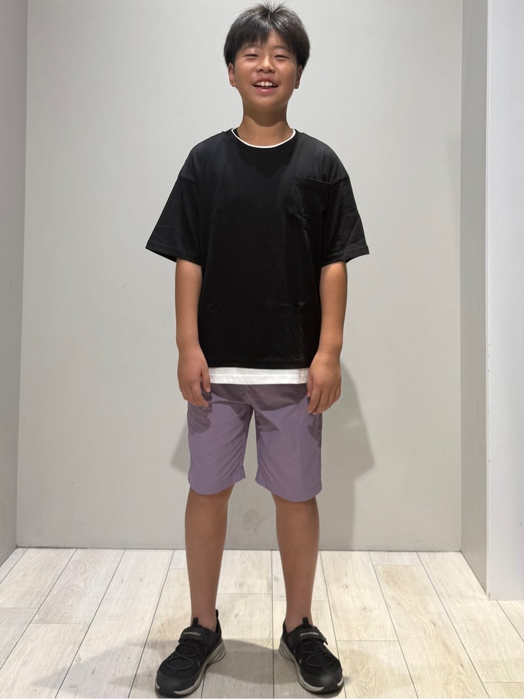kuboさんの「THE SHOP TK｜【110－160】レイヤード風半袖Tシャツ/洗濯機OK」を使ったコーディネート