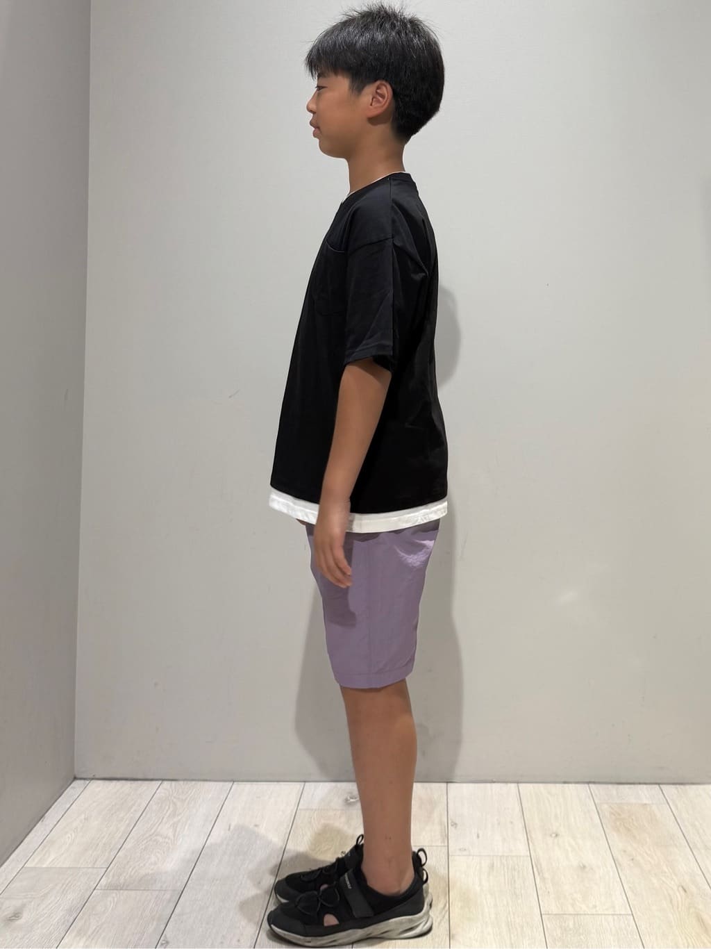 kuboさんの「THE SHOP TK｜【110－160】レイヤード風半袖Tシャツ/洗濯機OK」を使ったコーディネート
