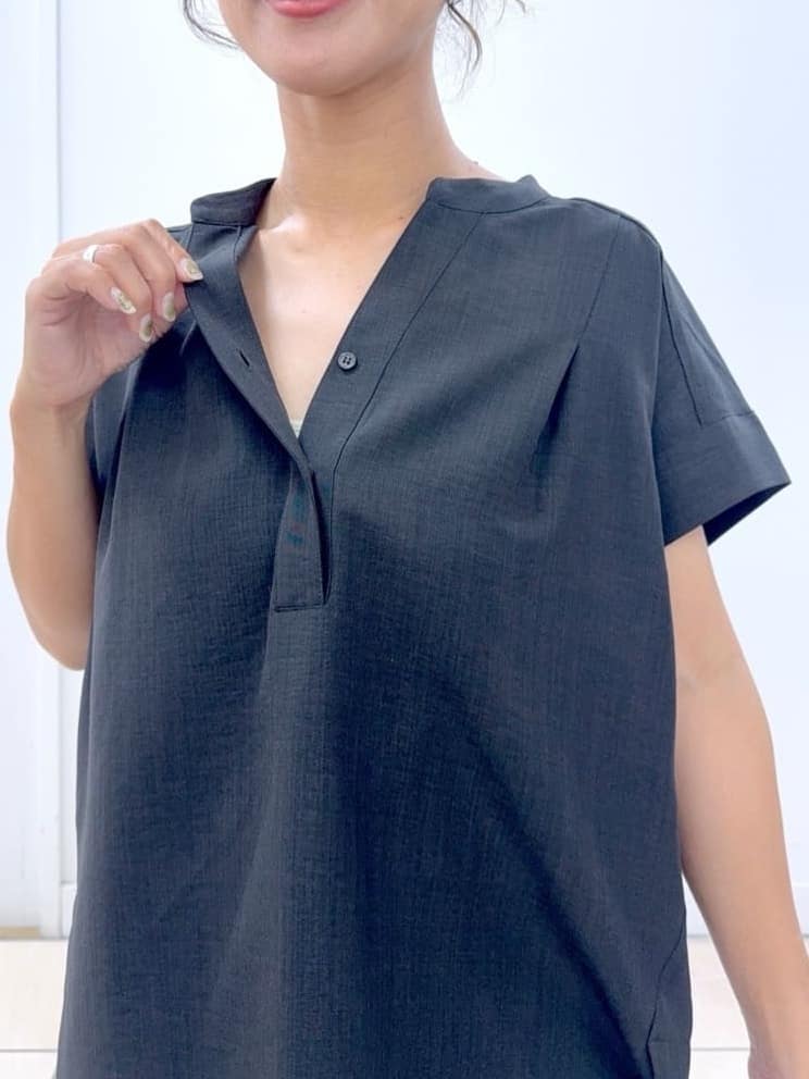 Osawaさんの「Dessin｜【2点セット/ウエストゴム/洗える】スキッパ―シャツ＆ストレートパンツセット」を使ったコーディネート