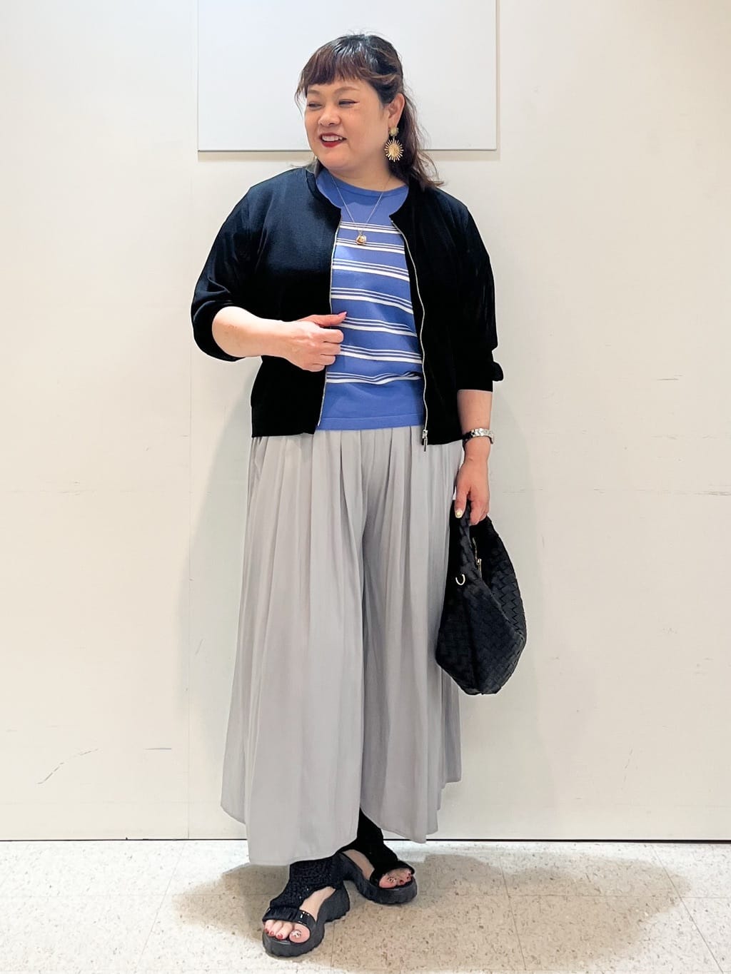 kimmyさんの「Reflect｜【ウエストゴム仕様／長く着られる◎】スカーチョパンツ」を使ったコーディネート
