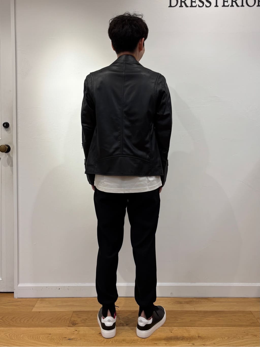ABEさんの「DRESSTERIOR｜◆【本革】レザーライダースジャケット」を使ったコーディネート