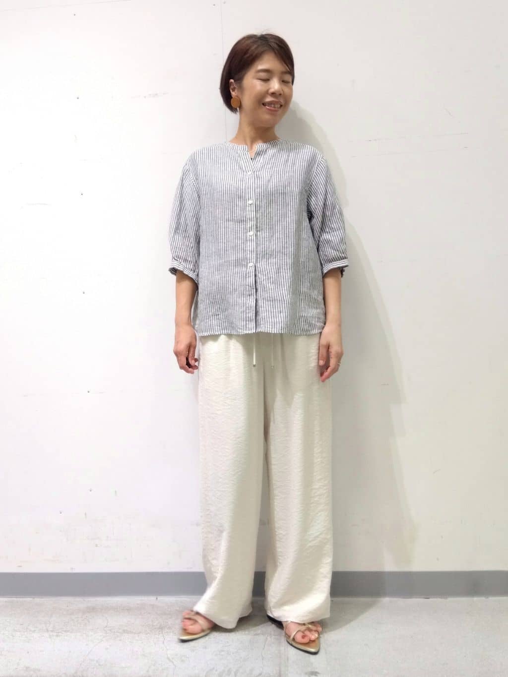 Kさんの「INDIVI｜【洗える／UVケア／SETUP可能】ドロストワイドパンツ」を使ったコーディネート
