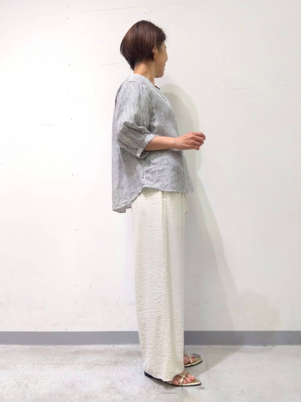 Kさんの「INDIVI｜【洗える／UVケア／SETUP可能】ドロストワイドパンツ」を使ったコーディネート