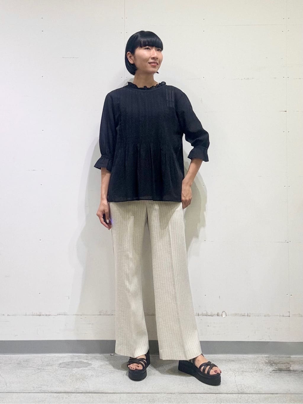 naoさんの「INDIVI｜【洗える/コットン】ピンタックシアーブラウス」を使ったコーディネート