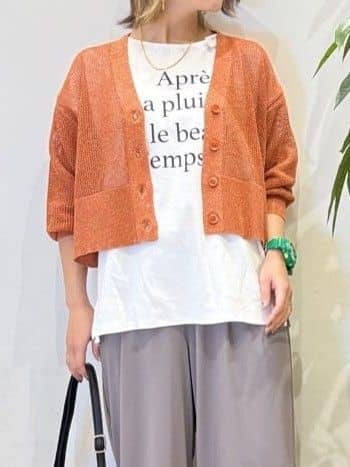 misakiさんの「SHOO･LA･RUE｜キラッと光るラメとスパンコールが印象的 メッシュカーディガン」を使ったコーディネート
