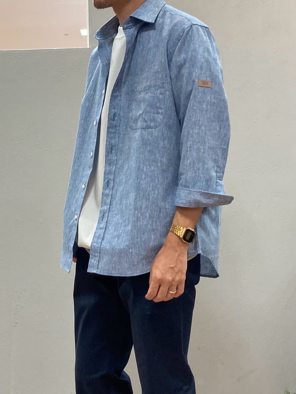 シュンさんの「TAKEO KIKUCHI｜【抗菌防臭／5サイズ展開】ハイゲージポンチ Tシャツ」を使ったコーディネート