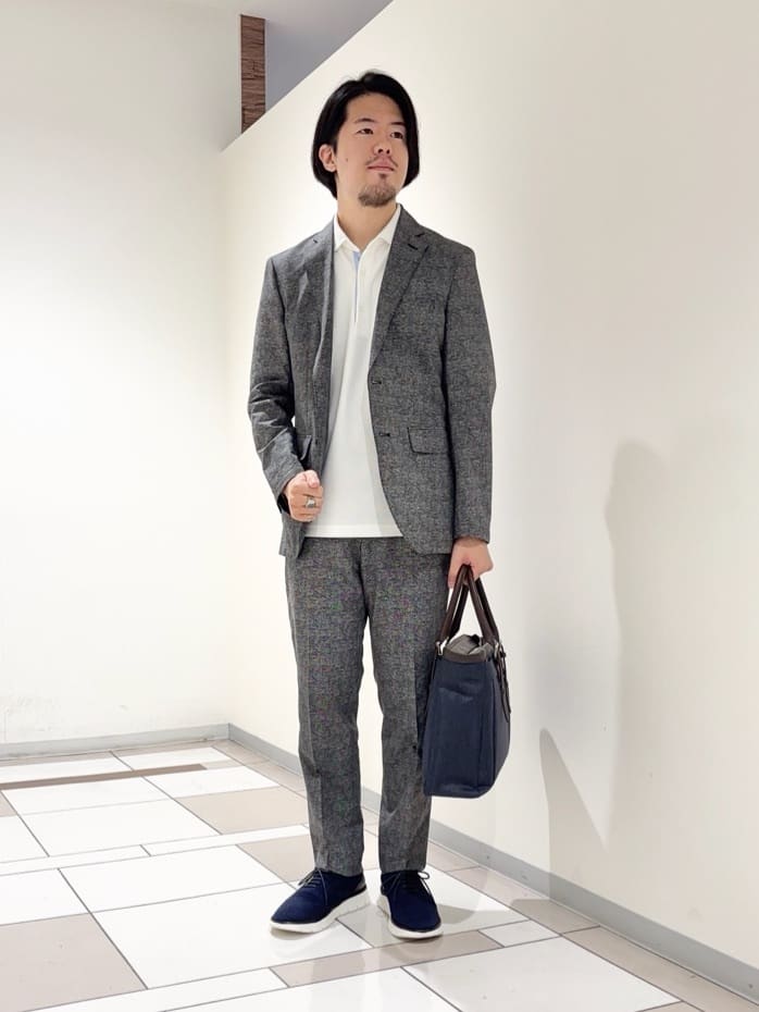 及川さんの「TAKEO KIKUCHI｜【抗菌防臭】COOL DOTS（R）ドビープリント ジャケット」を使ったコーディネート