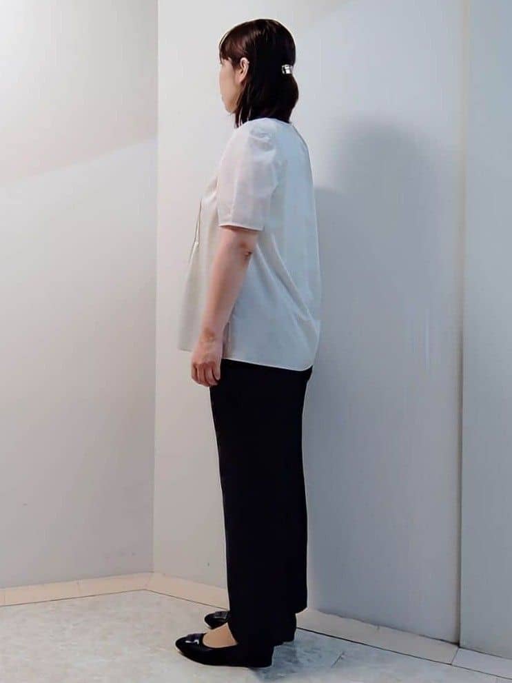 エリさんの「Reflect｜【接触冷感／マシンウォッシュ可／ウエスト総ゴム】ワイドシルエットパンツ」を使ったコーディネート
