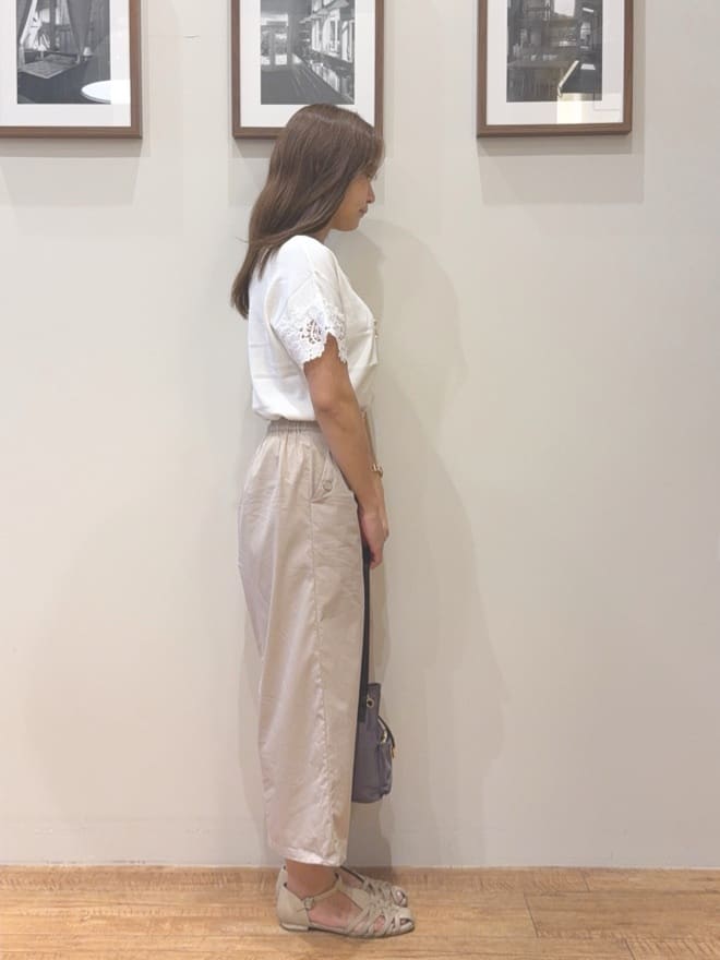 maiさんの「SHOO･LA･RUE｜【S-LL/ひんやり/UV/】大人上品な お袖レースニット」を使ったコーディネート