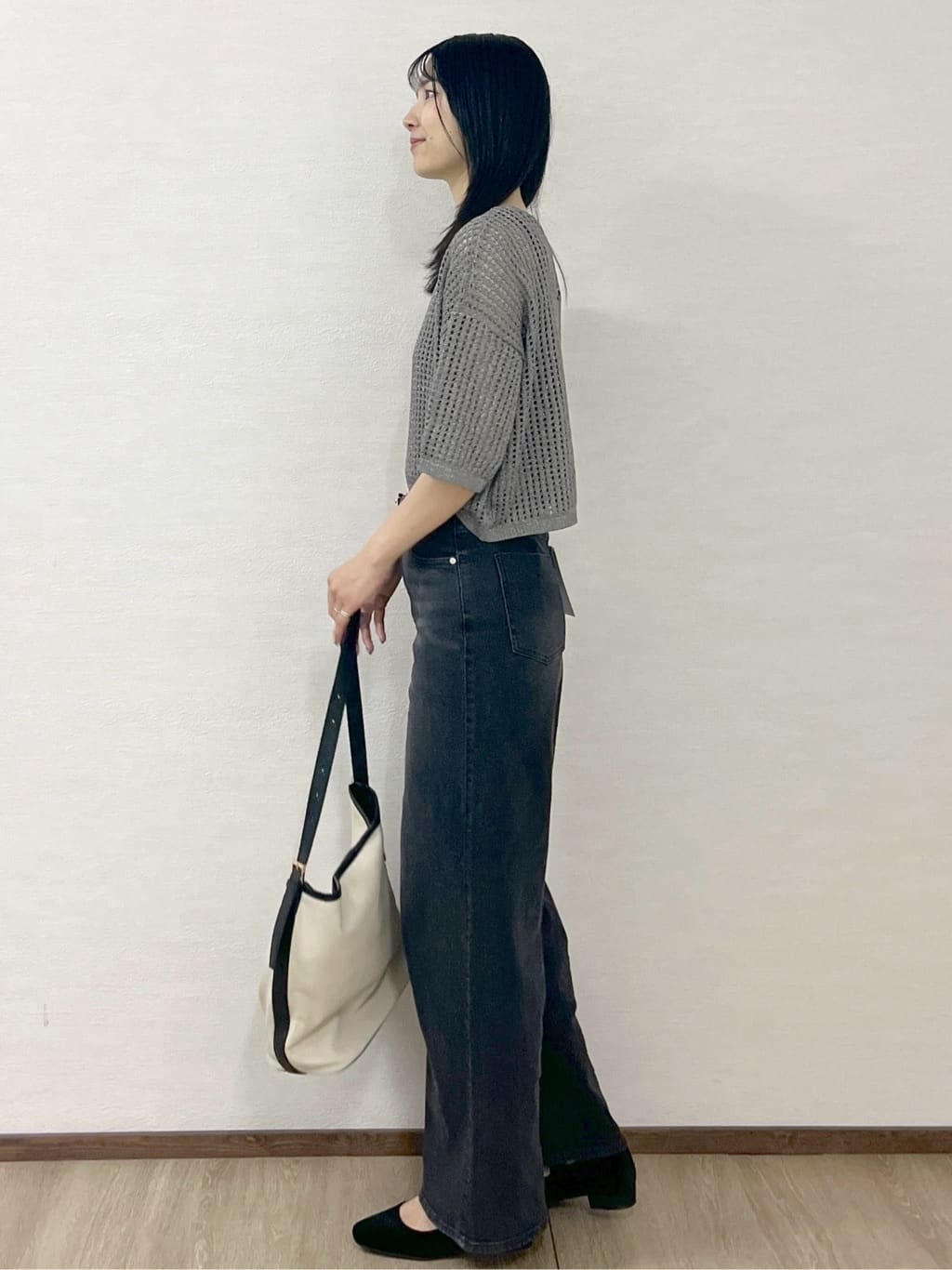 sachikoさんの「OPAQUE.CLIP｜2WAY ラメメッシュニット【洗濯機洗い可／抗ピル】」を使ったコーディネート