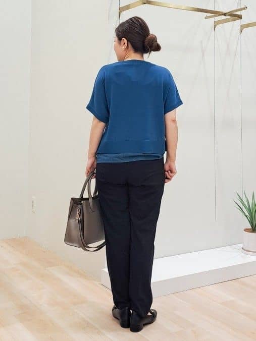 ふるさんの「grove｜キレイも動きやすさも　美脚見えハイパーストレッチパンツ」を使ったコーディネート