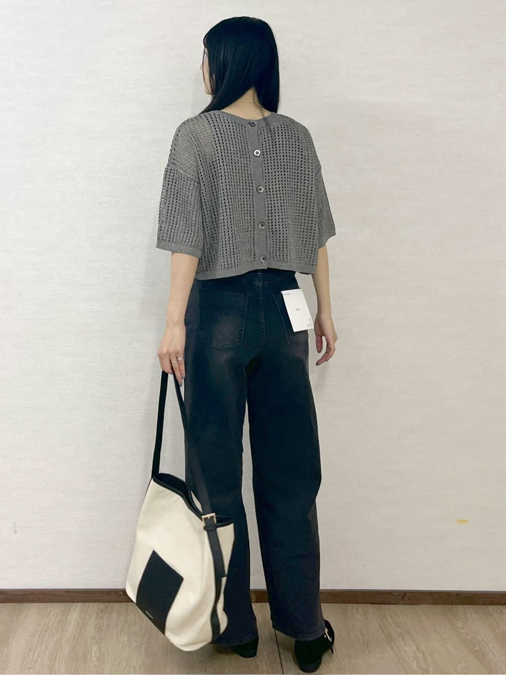 sachikoさんの「OPAQUE.CLIP｜2WAY ラメメッシュニット【洗濯機洗い可／抗ピル】」を使ったコーディネート