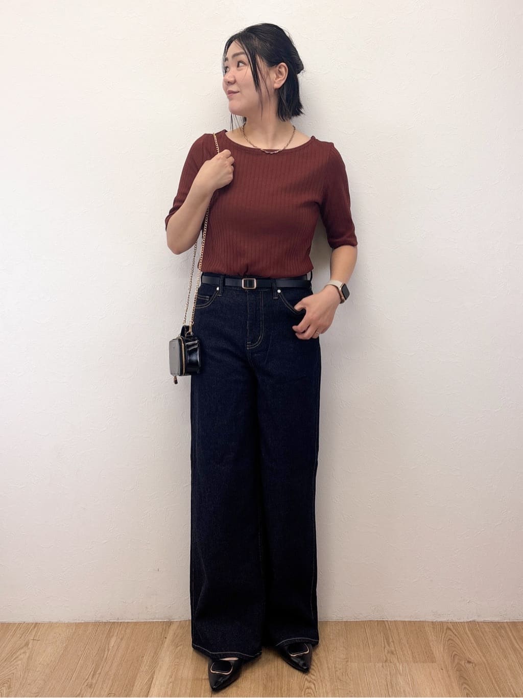 Takeさんの「OPAQUE.CLIP｜汗染み防止 ボートネックリブカットソー【洗濯機洗い可／抗ピル】」を使ったコーディネート