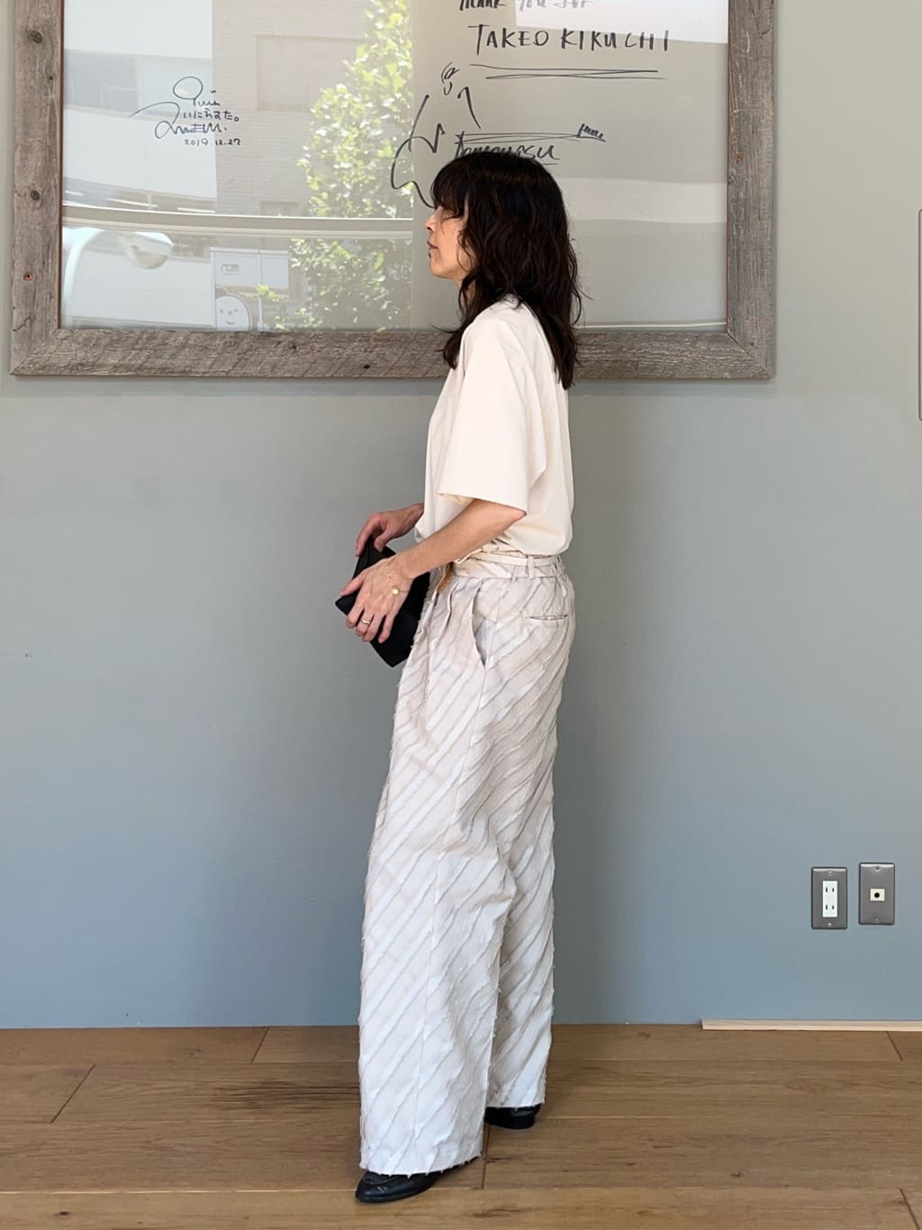 神野（jinno）さんの「TAKEO KIKUCHI｜【COOL CITY WEAR】テーラードTシャツ /接触冷感」を使ったコーディネート