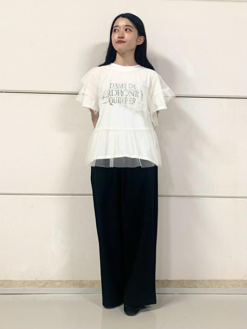 sahoさんの「THE SHOP TK｜【セットアイテム】チュール&times;ロゴTシャツ/洗える」を使ったコーディネート