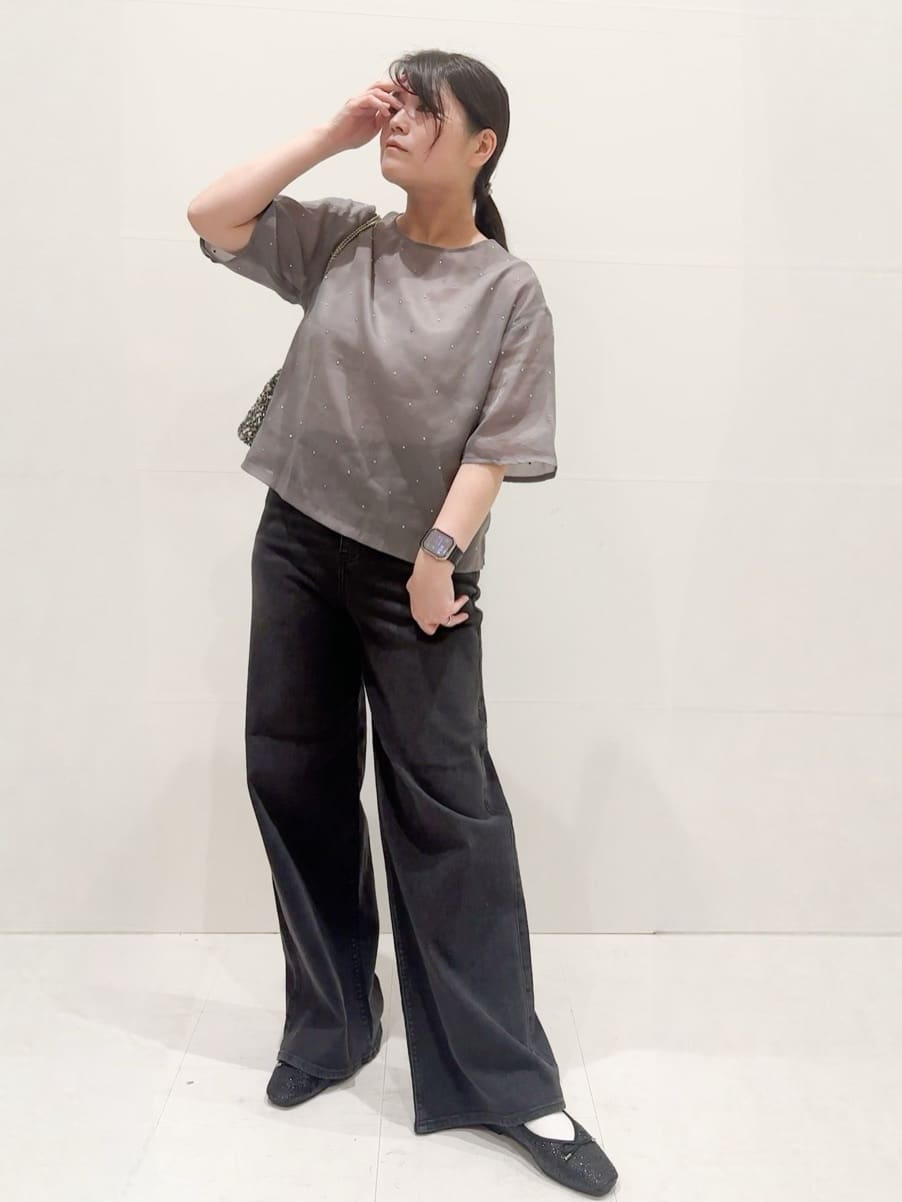 Minさんの「OPAQUE.CLIP｜シアービジューブラウス【手洗い可】」を使ったコーディネート