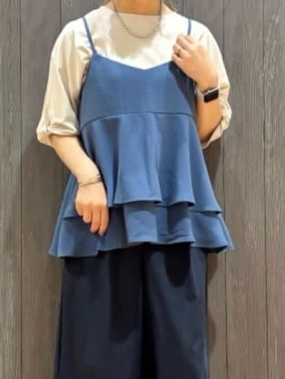 meiさんの「SHOO･LA･RUE｜【ひんやり/洗える/S-LL】袖ねじりシルケットトップス」を使ったコーディネート