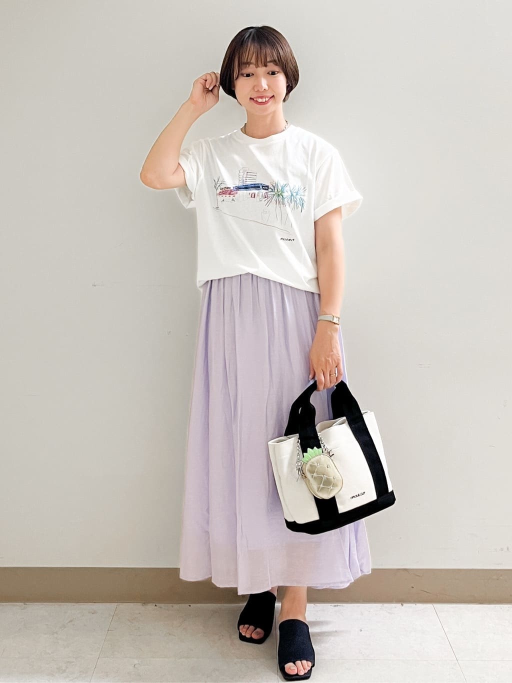 あかねさんの「OPAQUE.CLIP｜風景イラストプリントTシャツ」を使ったコーディネート