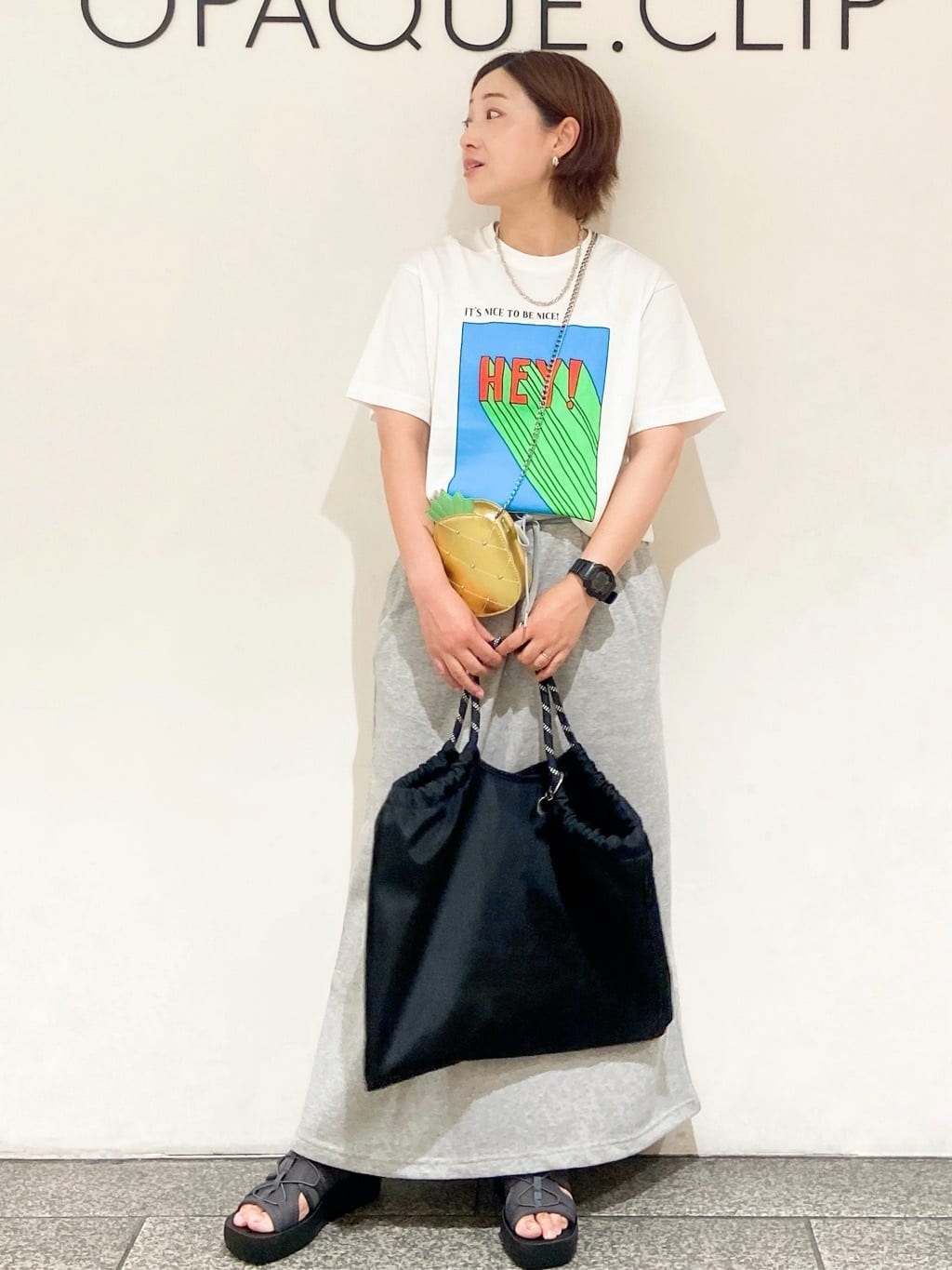 MIHOさんの「OPAQUE.CLIP｜【Pontre Studio／ポンレストゥディオ】別注グラフィックTシャツ」を使ったコーディネート