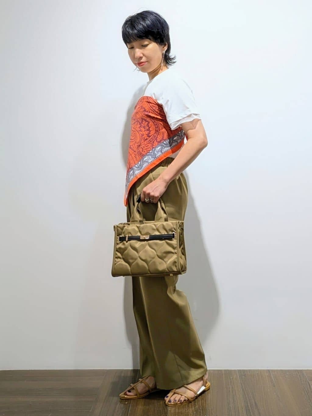 4410さんの「THE SHOP TK｜【ひんやり/UV/洗濯機OK】袖シアーTシャツ」を使ったコーディネート