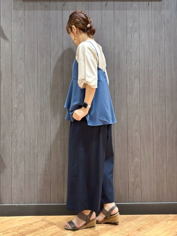 meiさんの「SHOO･LA･RUE｜【ひんやり/洗える/S-LL】袖ねじりシルケットトップス」を使ったコーディネート