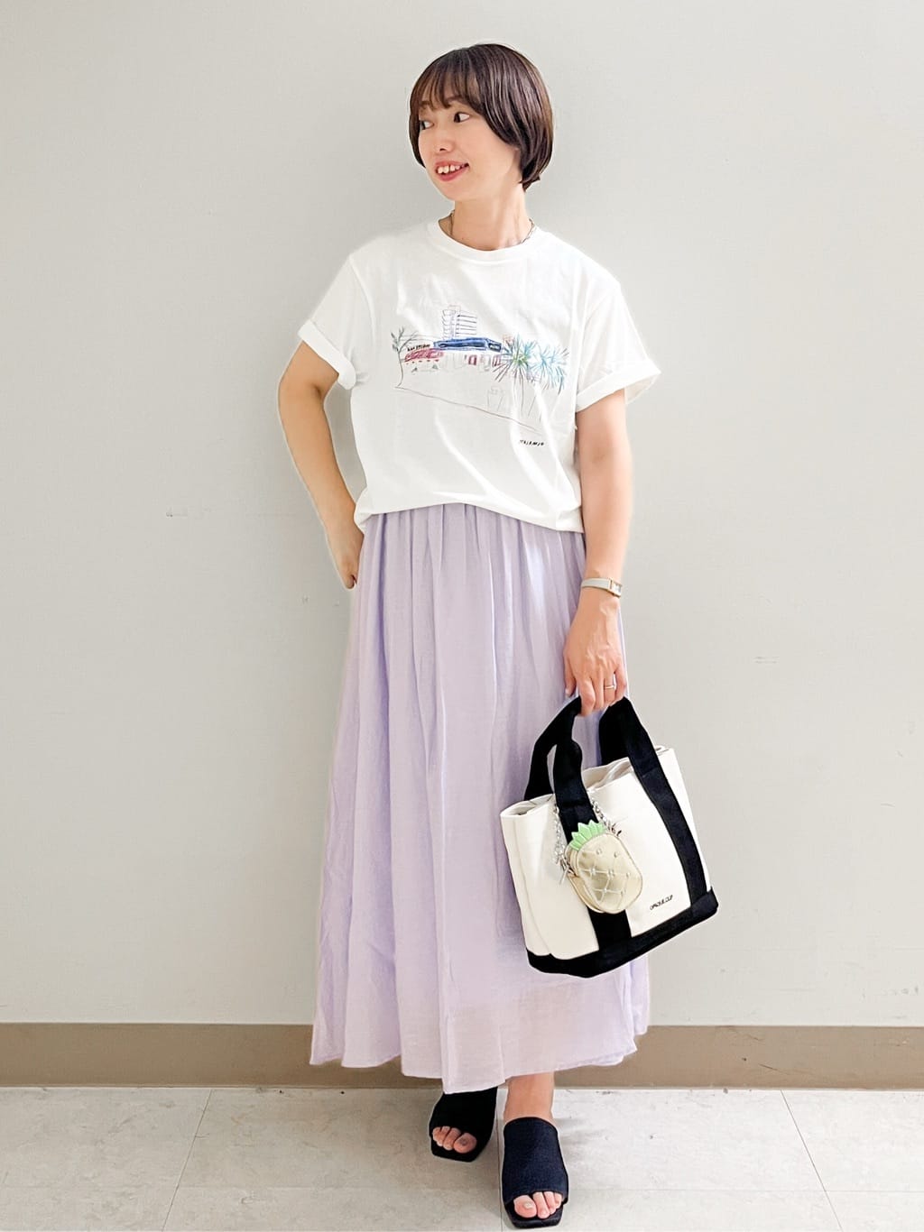 あかねさんの「OPAQUE.CLIP｜風景イラストプリントTシャツ」を使ったコーディネート