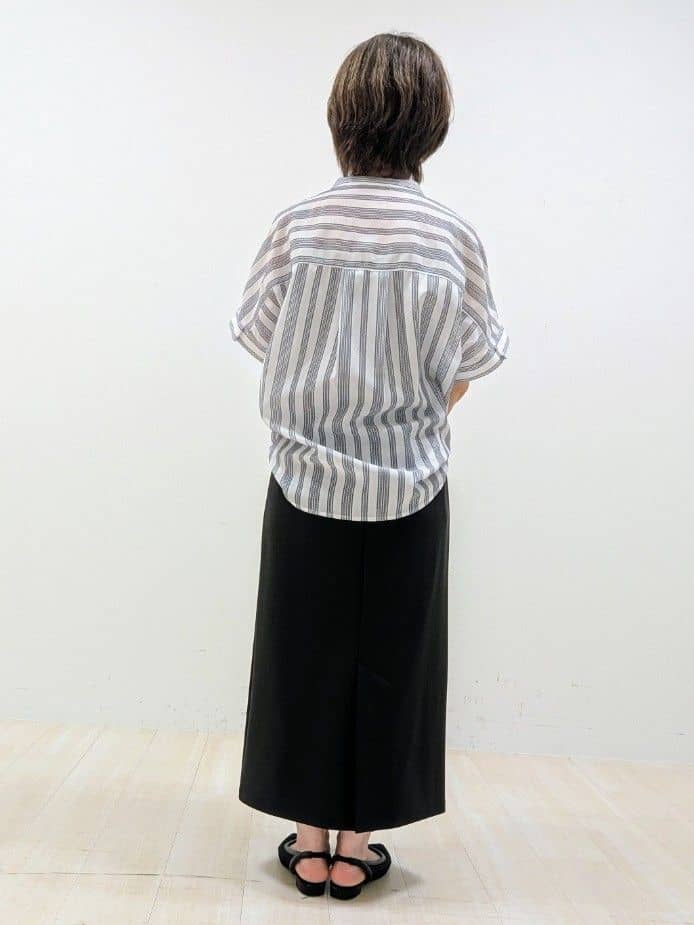 nishiさんの「Reflect｜【洗える】ドビーストライプブラウス」を使ったコーディネート