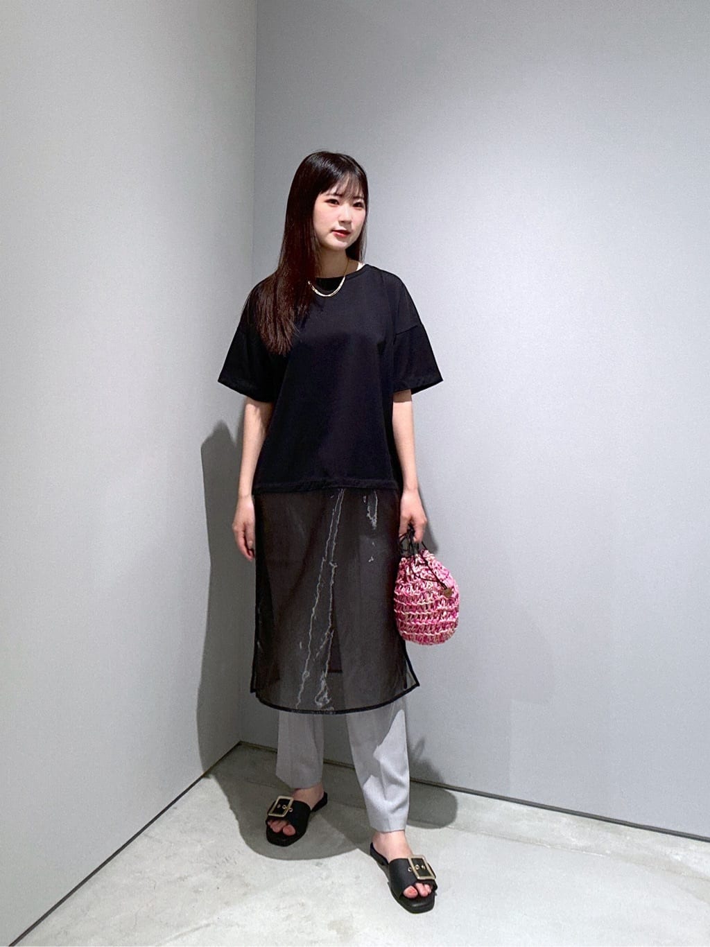 Renoさんの「INDIVI｜シアードッキングTシャツ」を使ったコーディネート